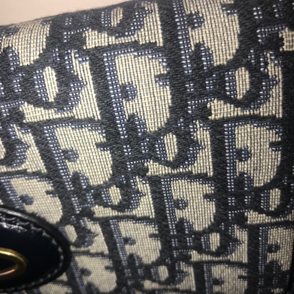 DIOR LOGO MONOGRAM BLUE WALLET ON CHAIN - Picture 6 of 12